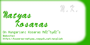 matyas kosaras business card